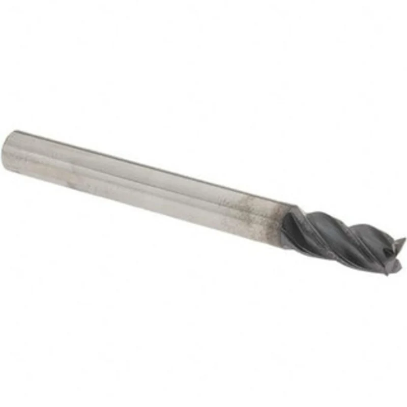 OSG 1/4, 7/16 LOC, 1/4 Shank Diam, 2-1/2 OAL, 4 Flute, Solid Carbide Square End Mill Single End, TiAlN Finish, Spiral...